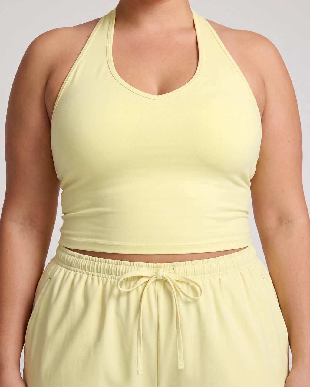 Curvana nvwa womens two piece summer casual v neck top wide leg pants womens holiday tra plus size pastel yellow detail 1 ensemble 2 pieces assorties da