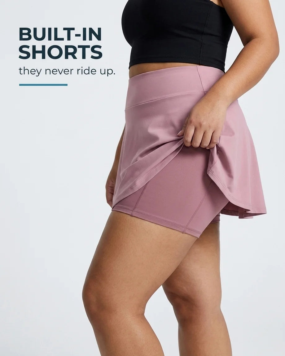 Curvana ace tennis skirt feature built in shorts