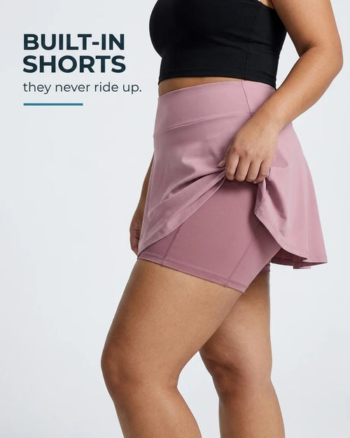 Curvana ace tennis skirt feature built in shorts