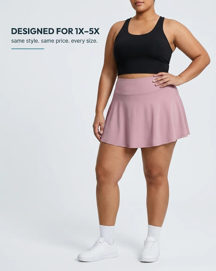 Curvana ace tennis skirt feature designed for 1x 5x
