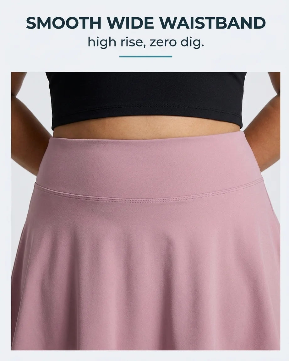 Curvana ace tennis skirt feature smooth wide waistband