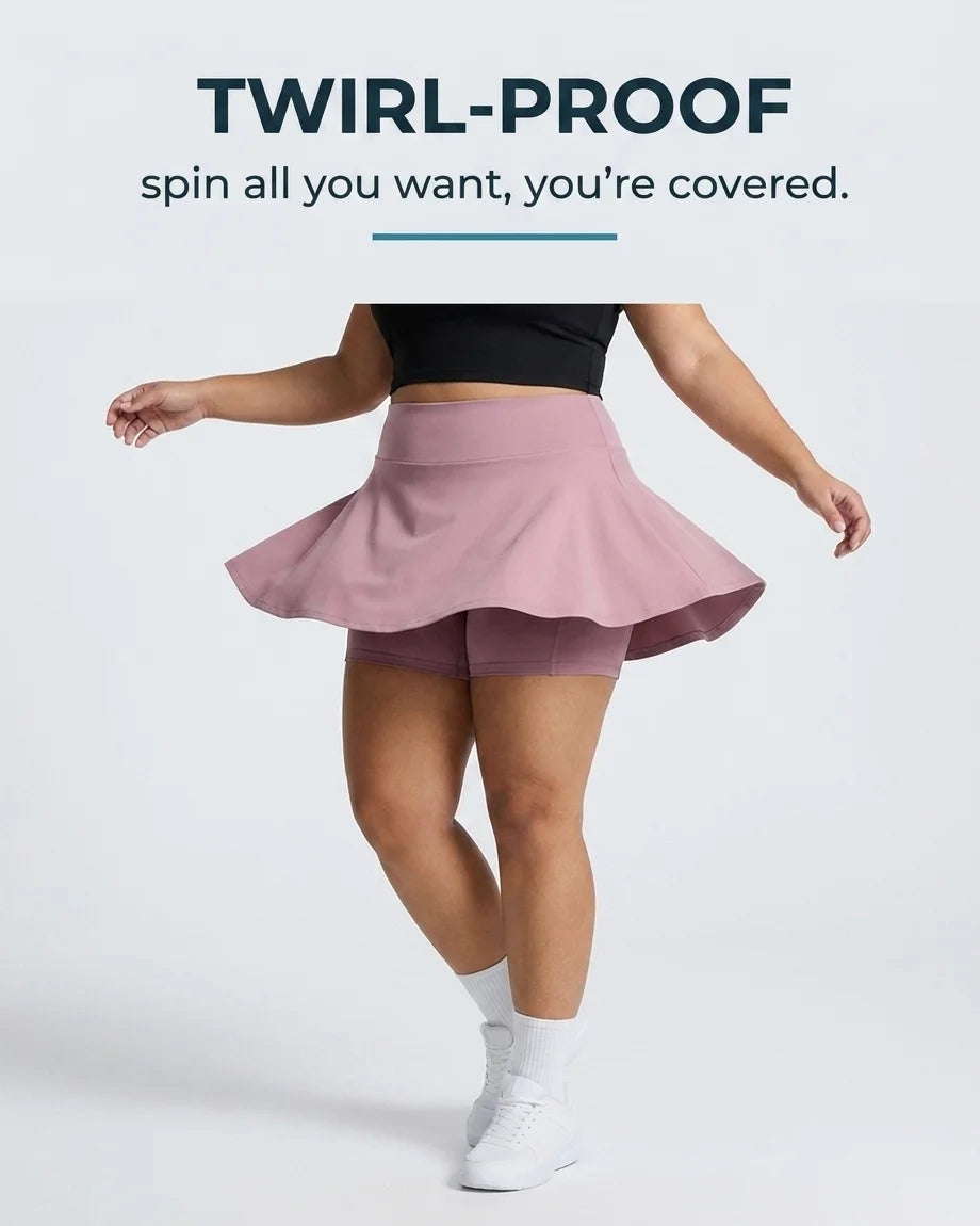 Curvana ace tennis skirt feature twirl proof