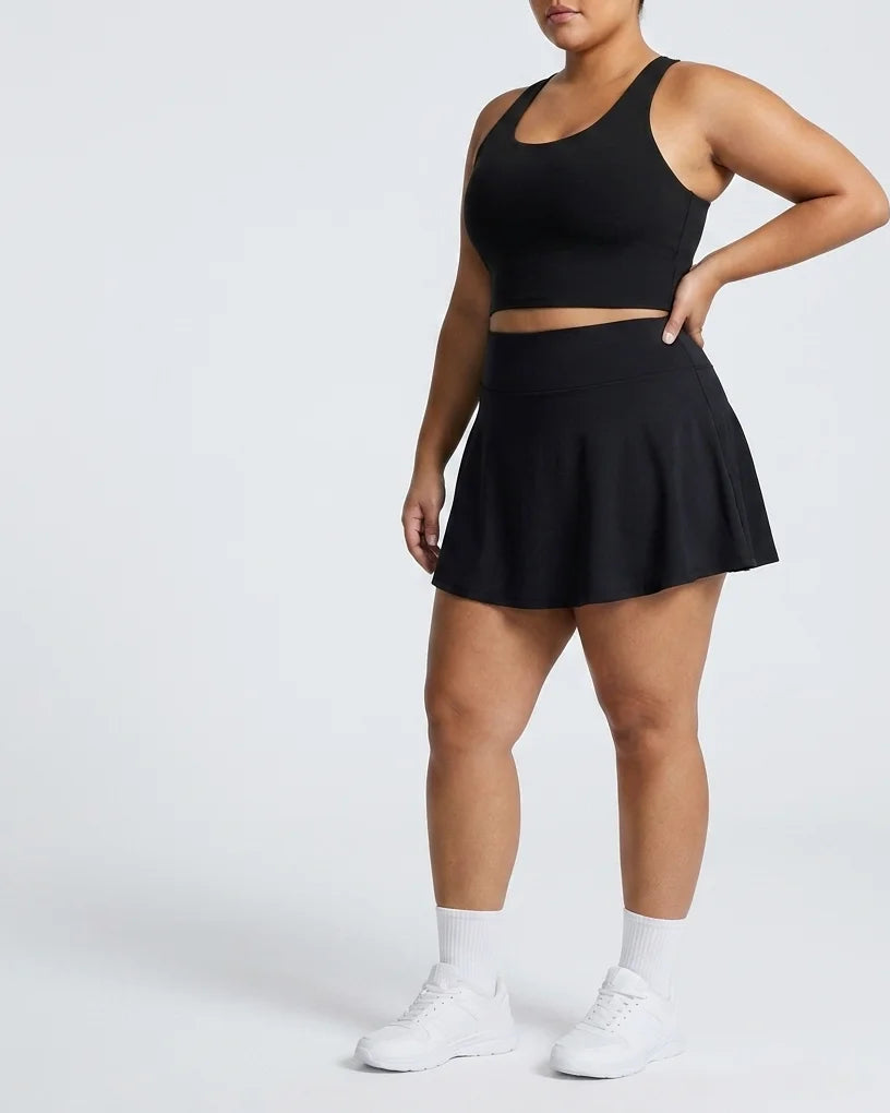 Curvana ace tennis skirt plus size black hero