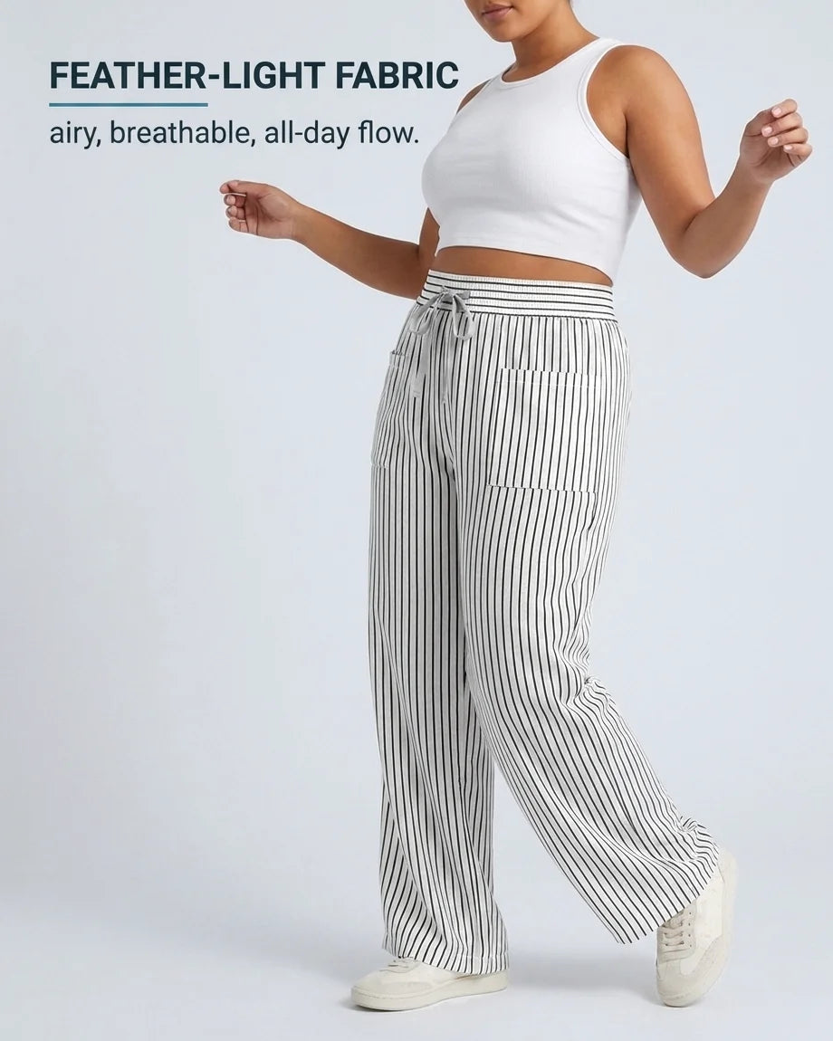 Curvana breeze wide leg pant feature feather light fabric