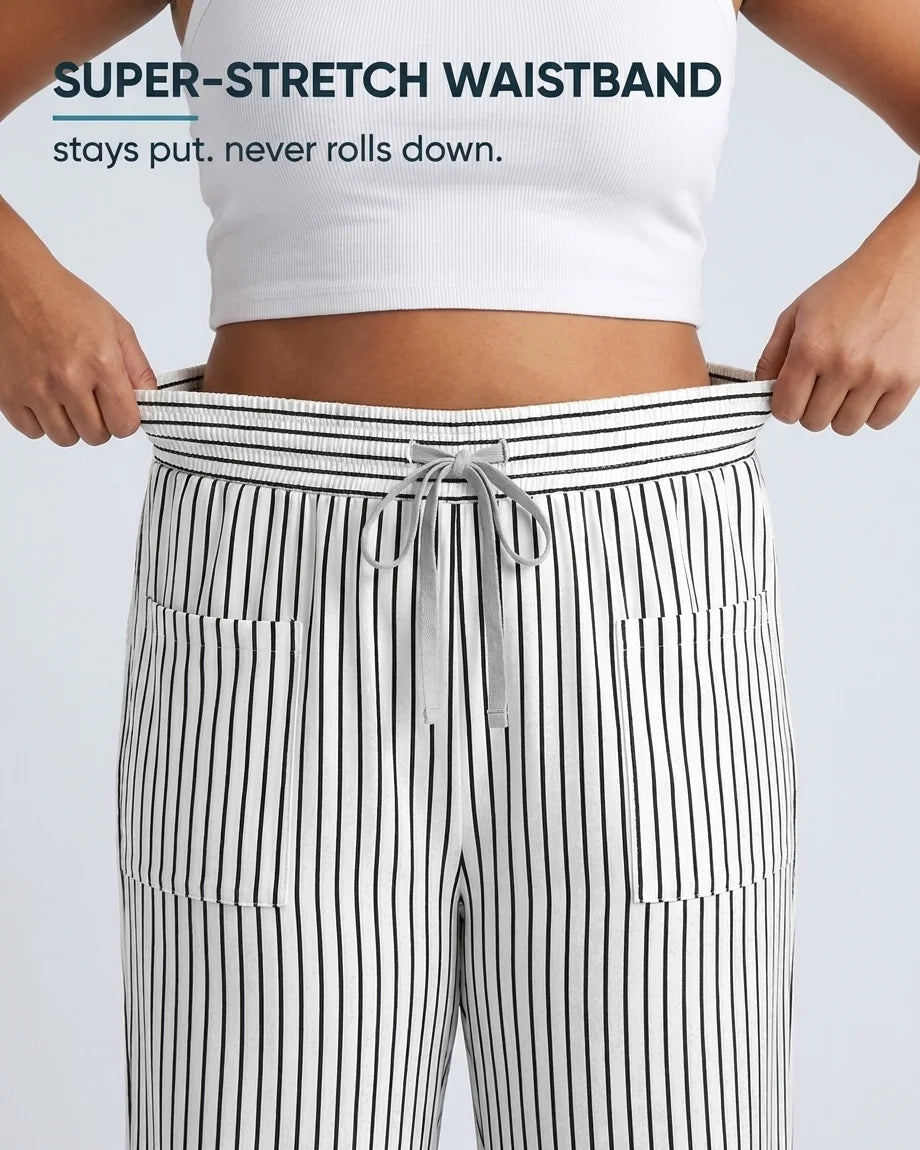 Curvana breeze wide leg pant feature super stretch waistband