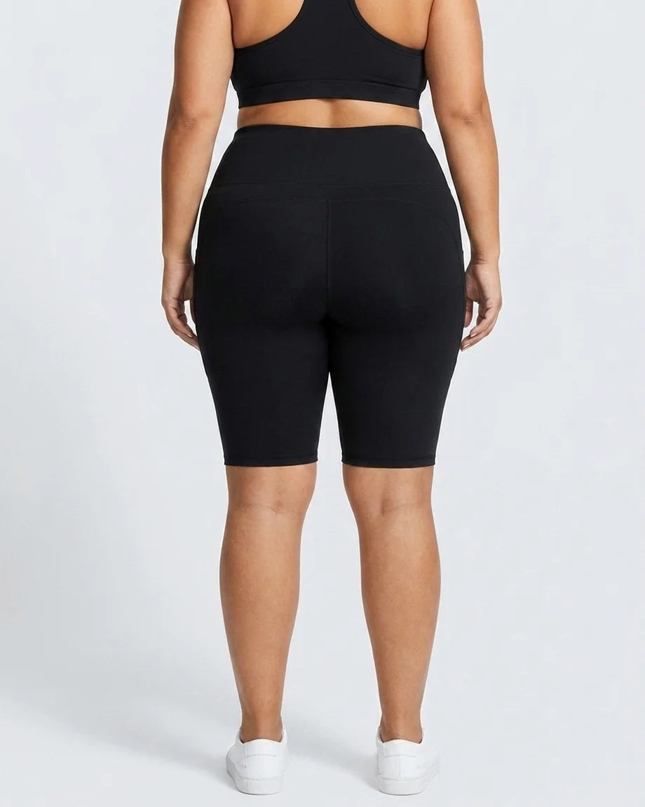 Curvana cloudsoft high waist capri plus size black back view