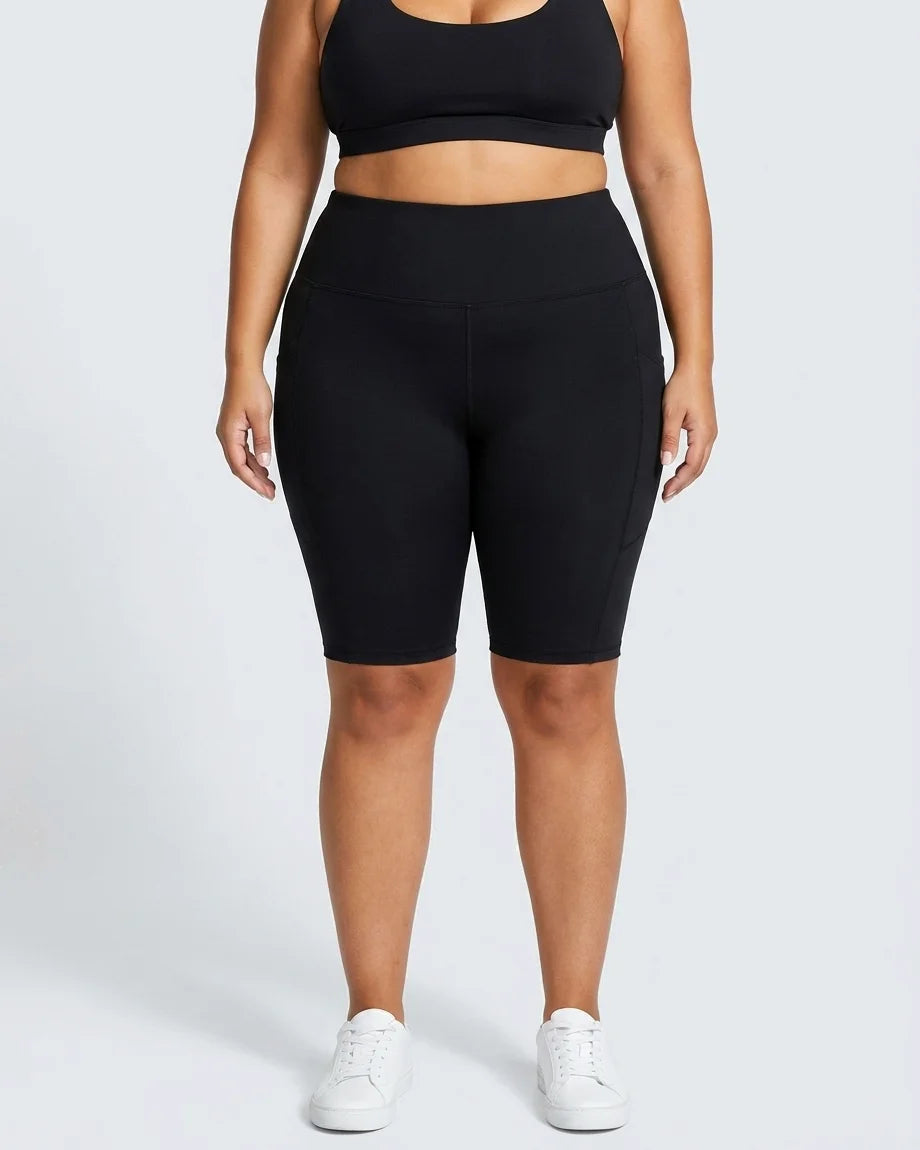 Curvana cloudsoft high waist capri plus size black front view