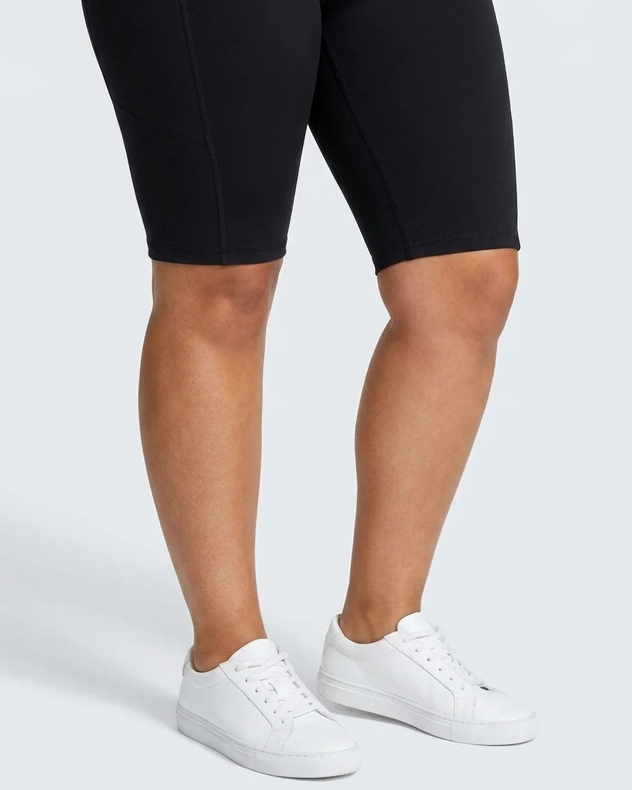 Curvana cloudsoft high waist capri plus size black hem detail