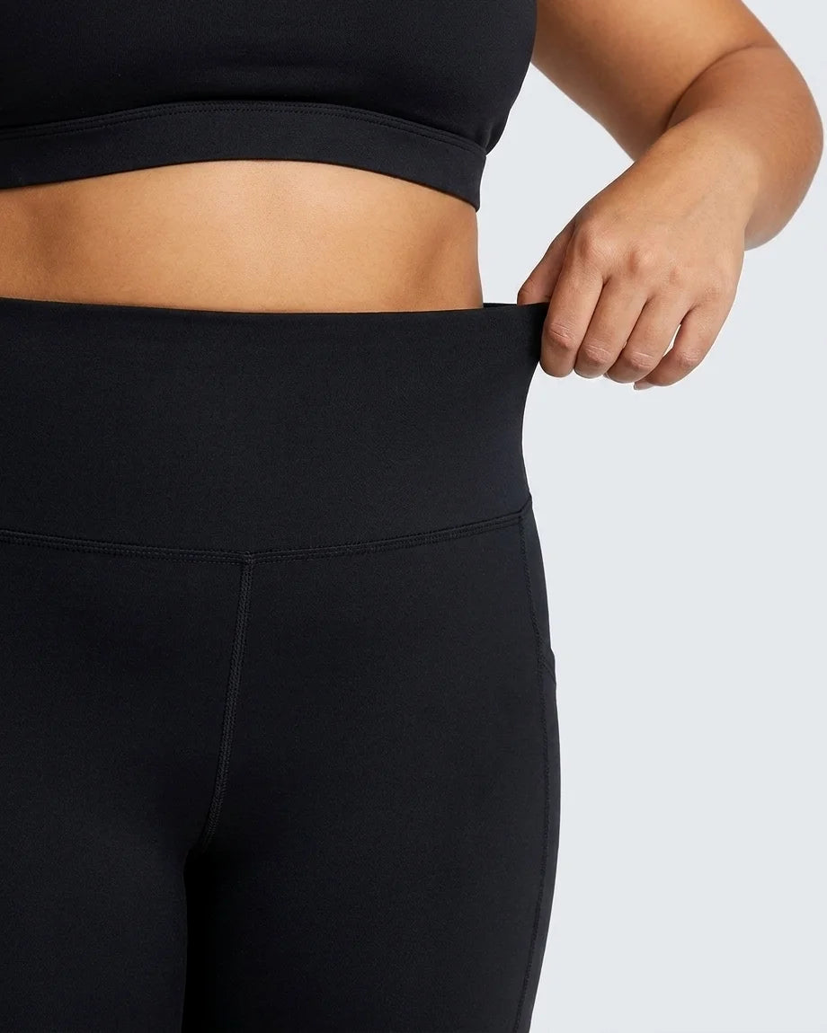 Curvana cloudsoft high waist capri plus size black waistband detail