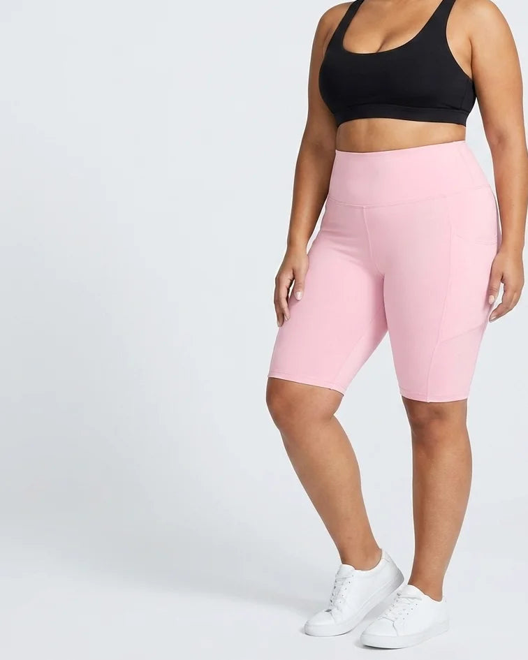 Curvana cloudsoft high waist capri plus size light pink hero