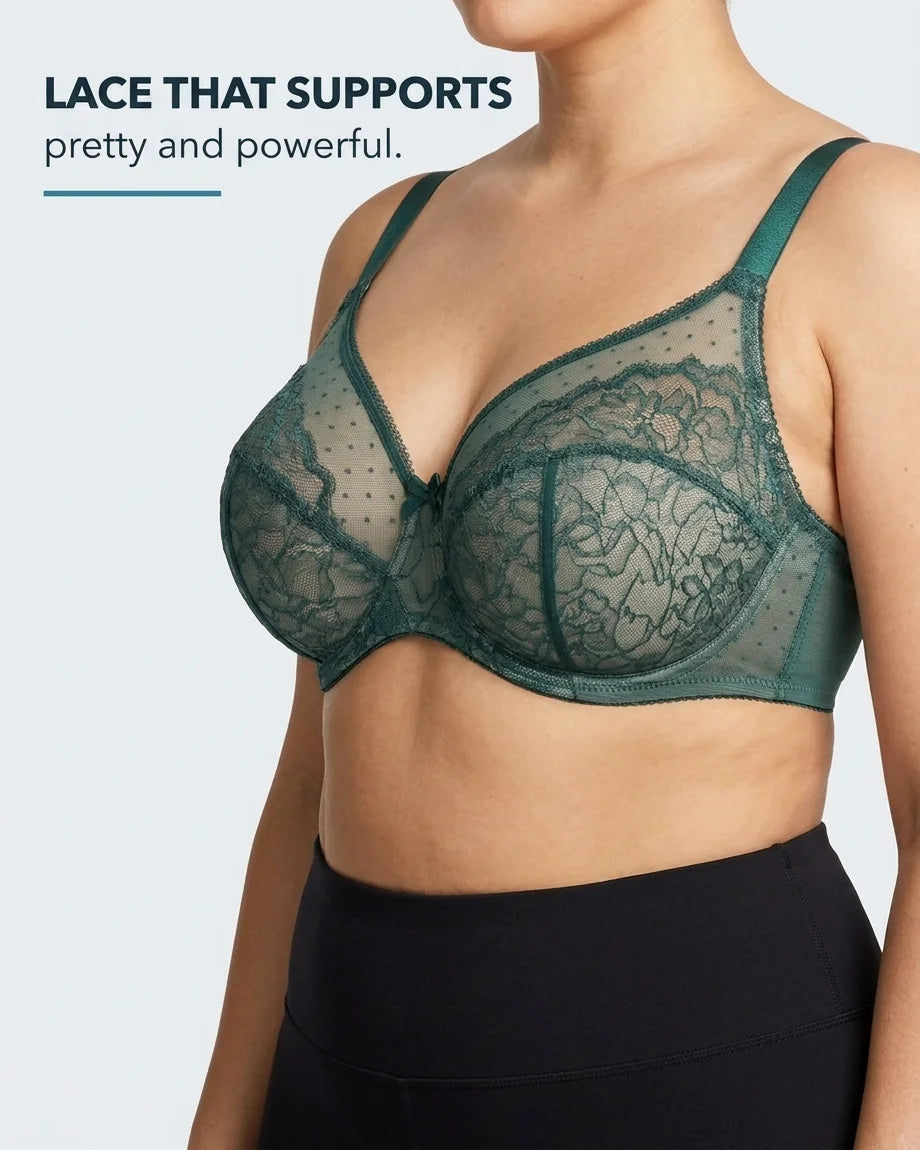 Curvana lace comfort bra feature lace that supports