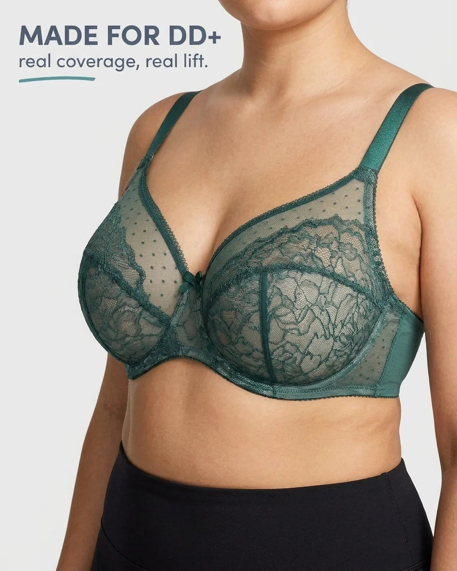 Curvana lace comfort bra feature made for dd plus