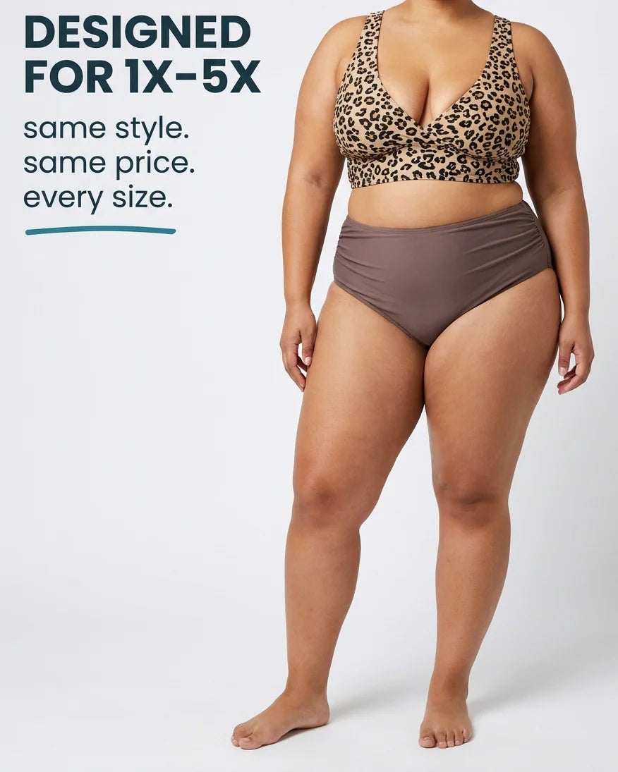 Curvana leopard tummy control swimsuit feature designed for 1x 5x