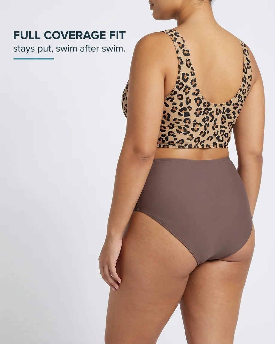 Curvana leopard tummy control swimsuit feature full coverage fit