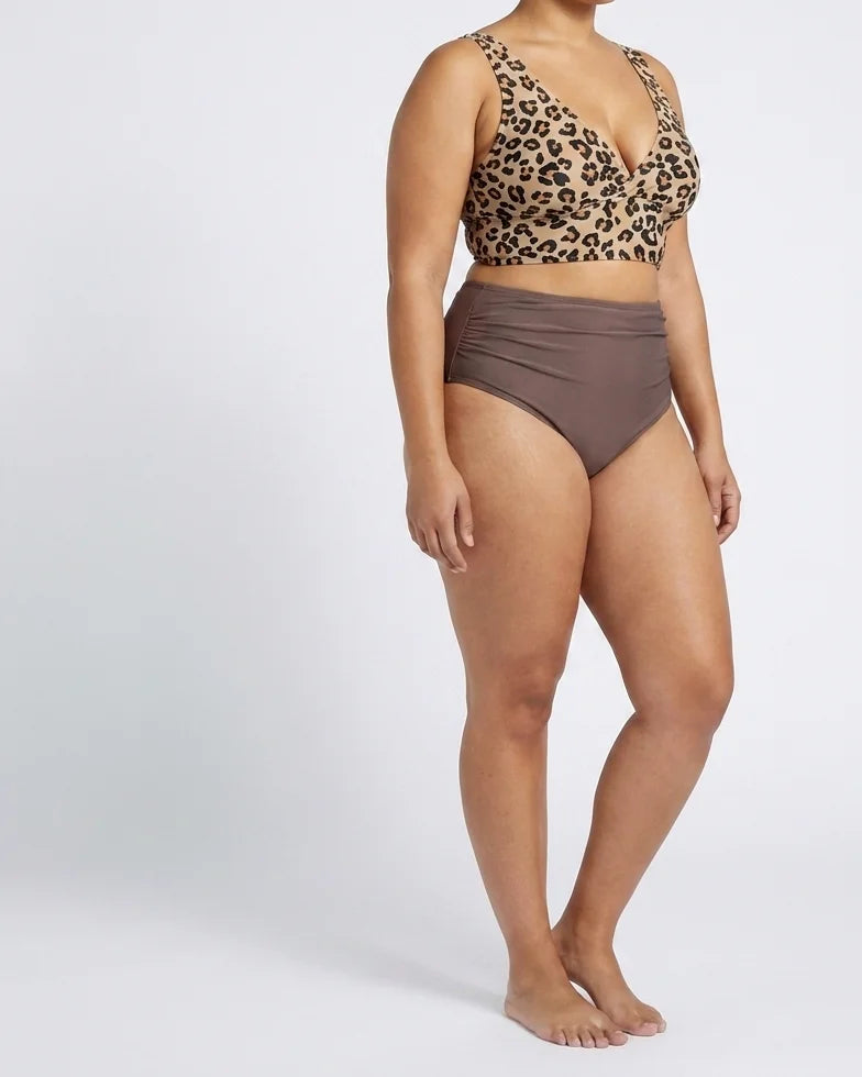 Curvana leopard tummy control swimsuit plus size leopard print hero