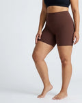 Curvana no seam biker shorts plus size chocolate brown hero