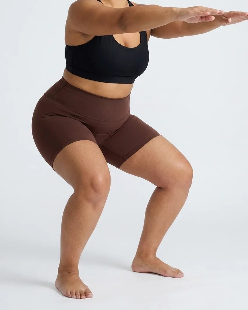 Curvana no seam biker shorts plus size chocolate brown squat proof