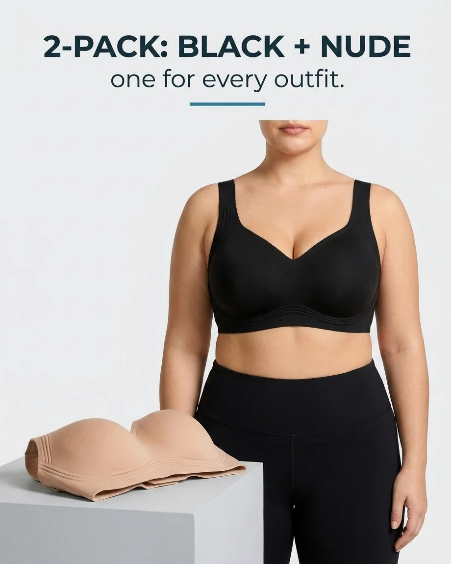 Curvana second skin jelly bra feature 2 pack black nude