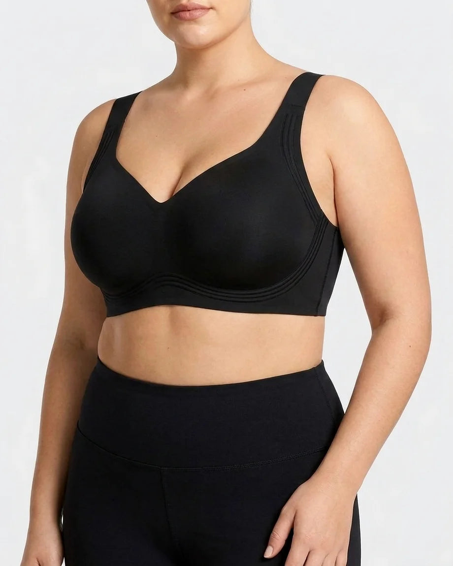 Curvana second skin jelly bra plus size black front angle