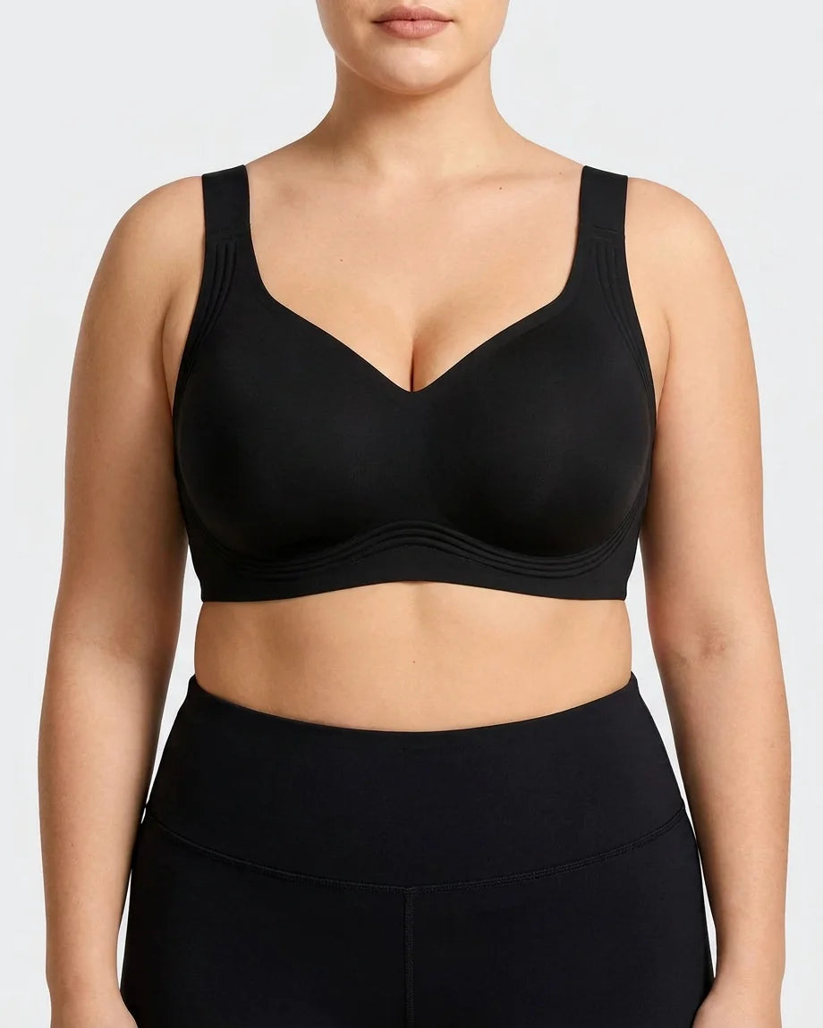 Curvana second skin jelly bra plus size black front view