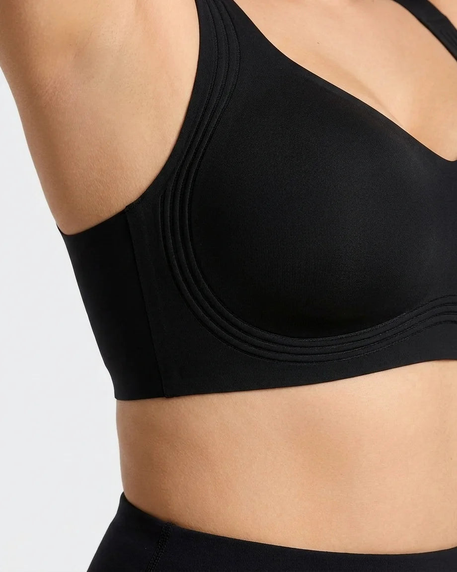 Curvana second skin jelly bra plus size black ribbed side detail