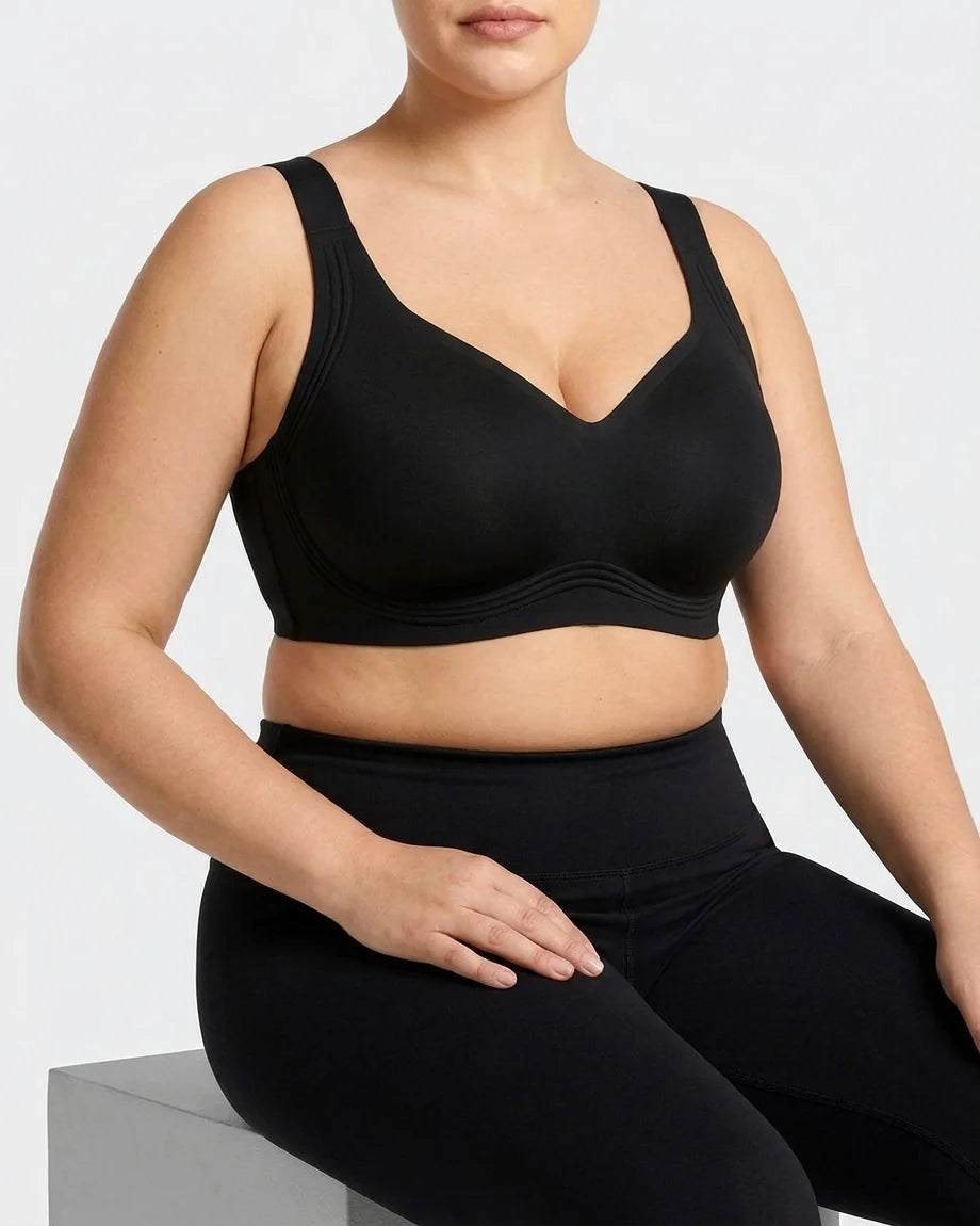 Curvana second skin jelly bra plus size black seated
