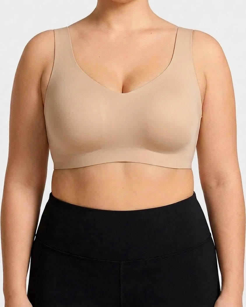 Curvana second skin jelly bra plus size nude front view