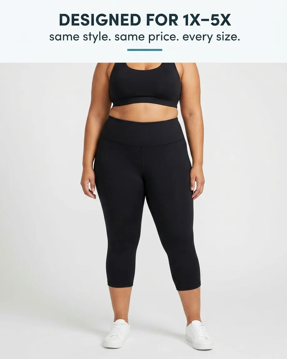 Curvana tummy control capri legging feature designed for 1x 5x